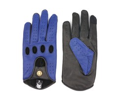 Gladiator racing leather car gloves space blue