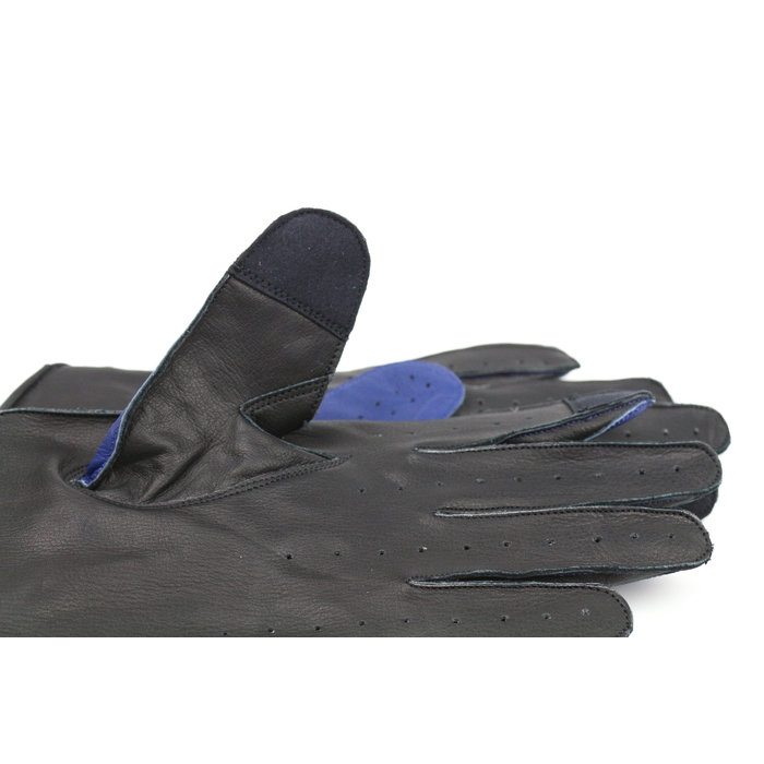 Gladiator racing leather car gloves space blue