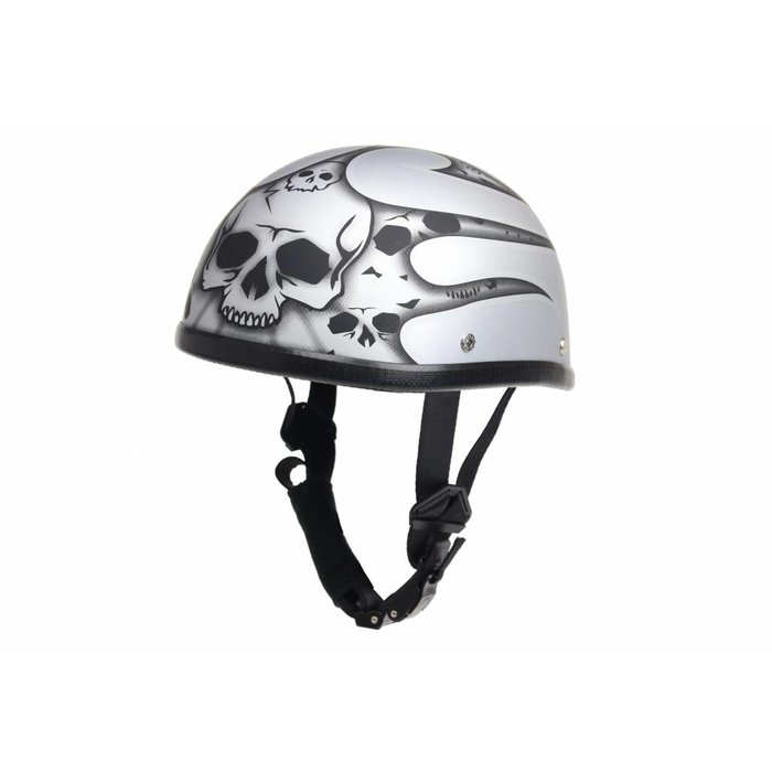 burning skull mat zilver helm | outlet