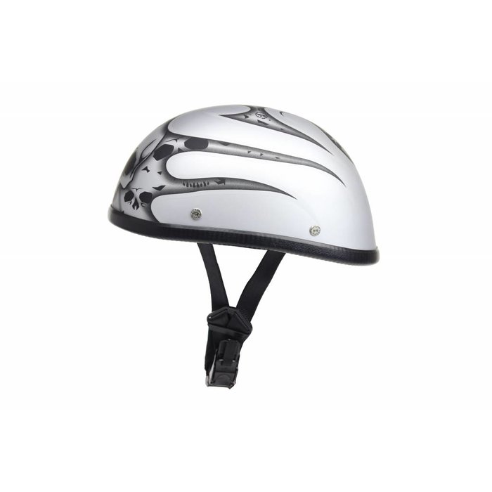 burning skull mat zilver helm | outlet