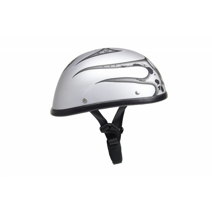 burning skull mat zilver helm | outlet