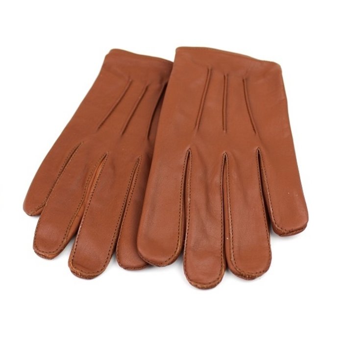 Swift classic unlined nappa brown leather driving gloves