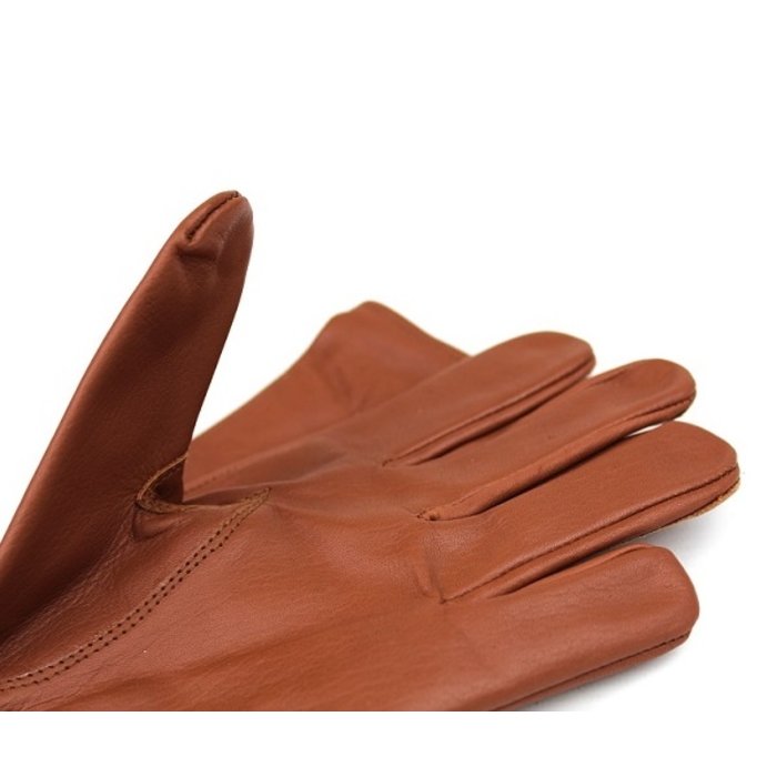 Swift classic unlined nappa brown leather gloves