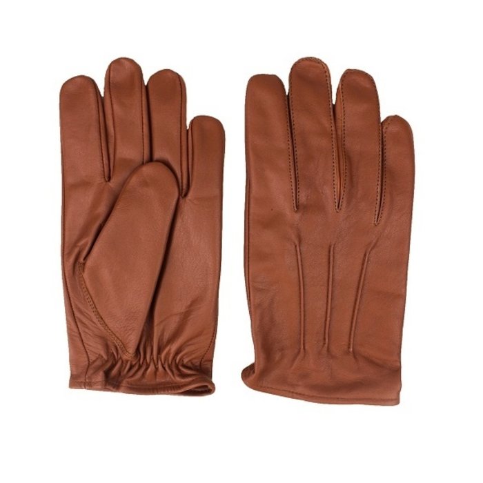 Swift classic unlined nappa brown leather gloves