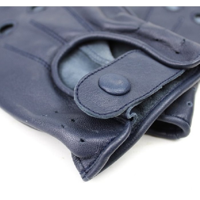 Swift Driver fingerlose Autofahrer handschuhe Blau Leder