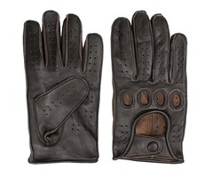 Swift Racing Autofahrer handschuhe dunkelbraun Leder
