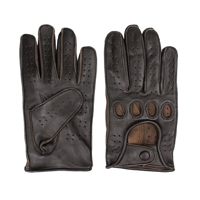 Swift racing leather gloves dark brown