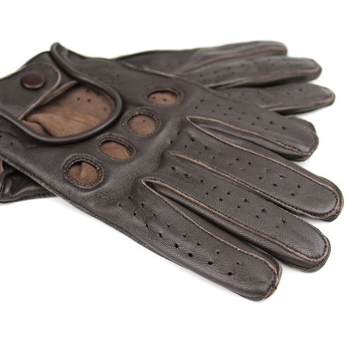 Swift racing leather gloves dark brown
