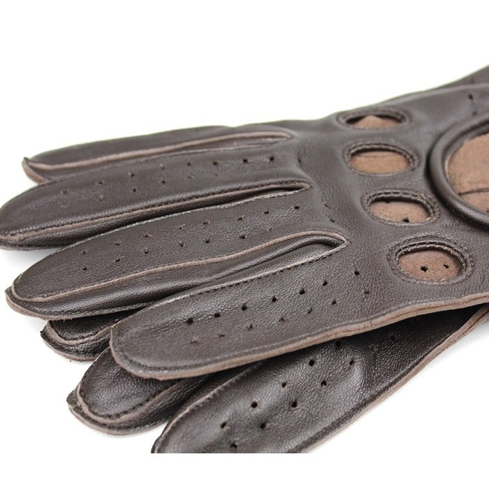 Swift racing leather gloves dark brown