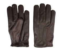 Swift classic fleece lined dark brown leather gloves