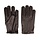classic fleece dark brown leather gloves
