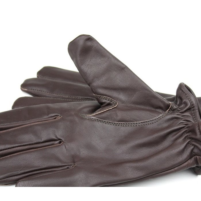 Swift classic fleece dark brown leather gloves