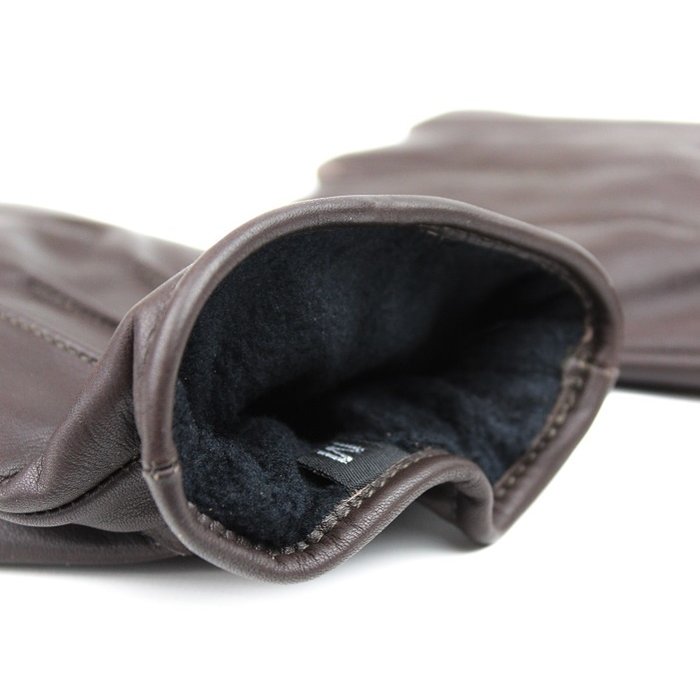 Swift Klassisches Fleece gefüttert Autofahrer handschuhe dunkelbraun Leder