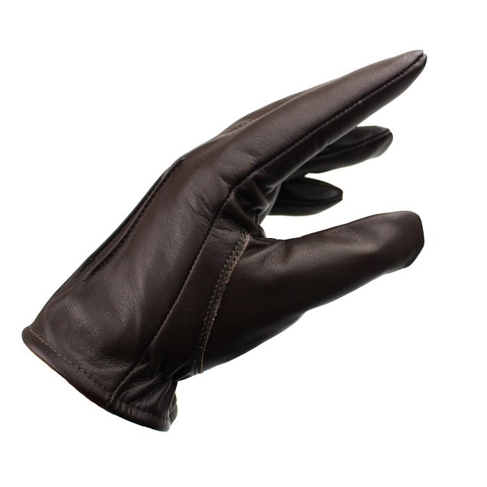 Swift classic fleece lined donkerbruin leren handschoenen