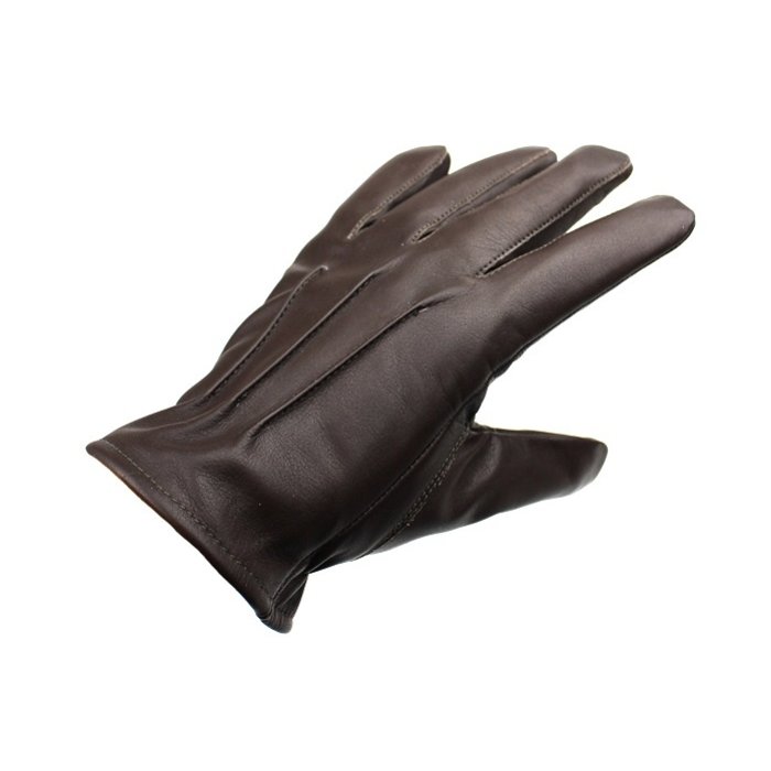 Swift classic fleece dark brown leather gloves
