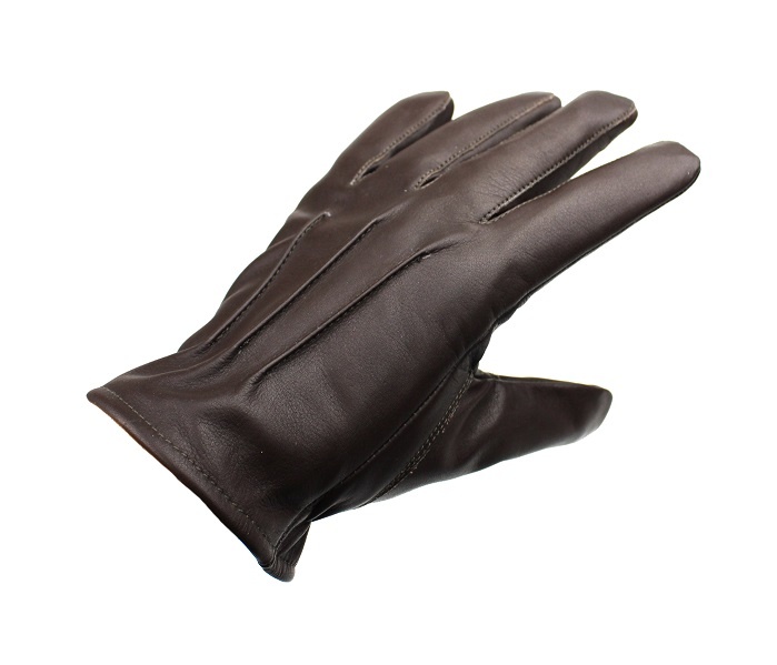 Swift classic fleece dark brown leather gloves