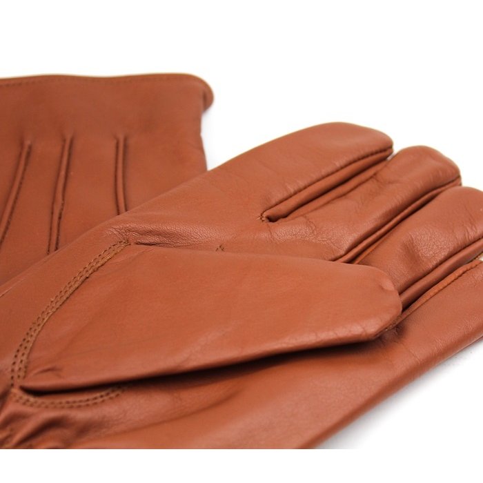 Swift classic fleece nappa brown leather gloves