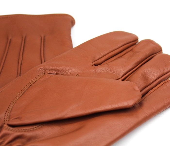 Swift classic fleece nappa brown leather gloves