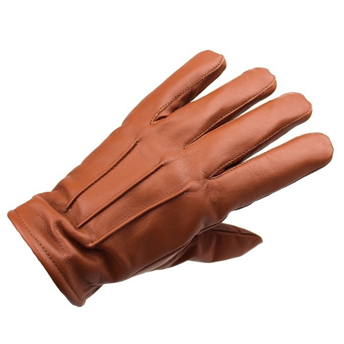 Swift classic fleece nappa brown leather gloves