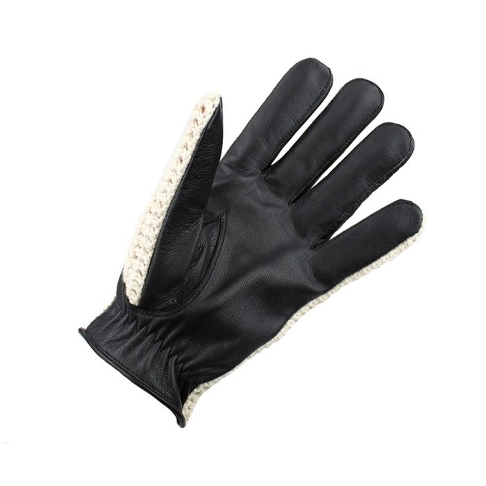 Swift vintage crochet leren handschoenen zwart