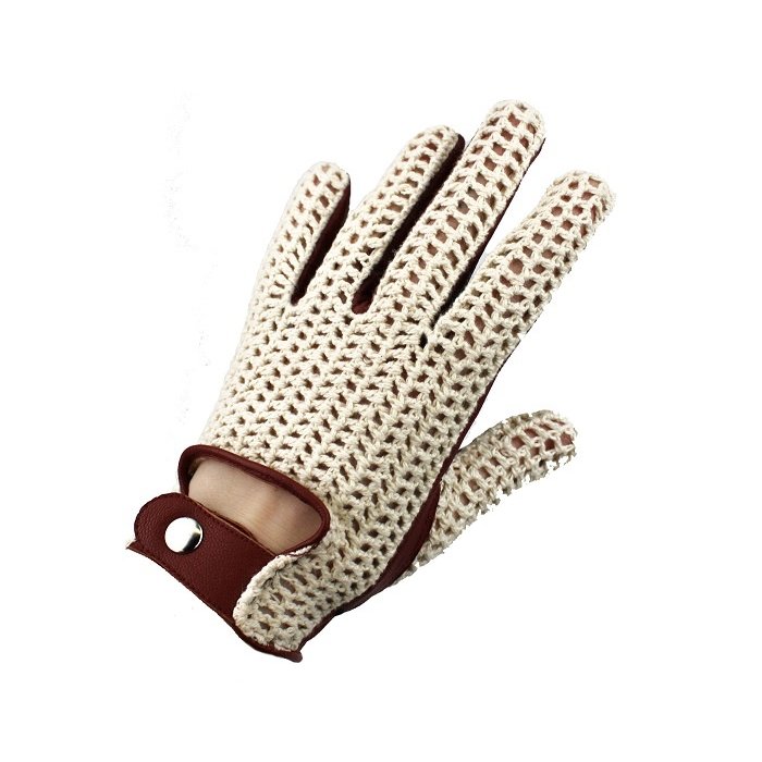 Swift Vintage Crochet-Leder Autofahrerh andschuhe nappa braun