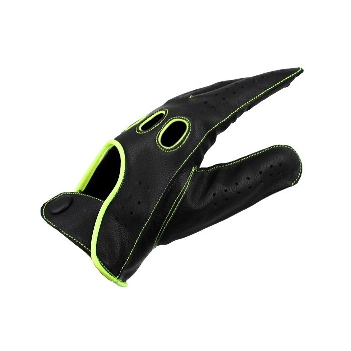 Swift Racing Autofahrer handschuhe Schwarz-Gelb Leder