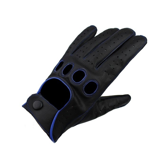 Swift Racing Autofahrer handschuhe Schwarz-Blau Leder