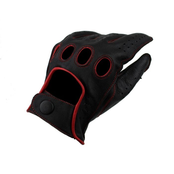 Swift racing leather gloves black-red