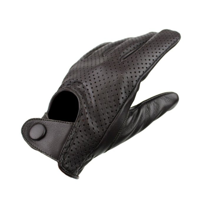 Swift retro racing mesh leather driving gloves dark brown