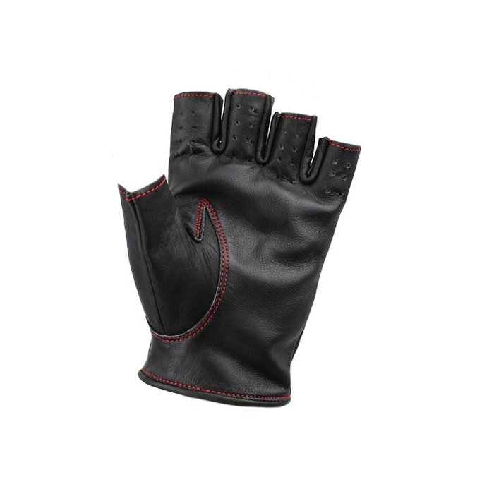 Swift racing fingerless leather gloves black-red