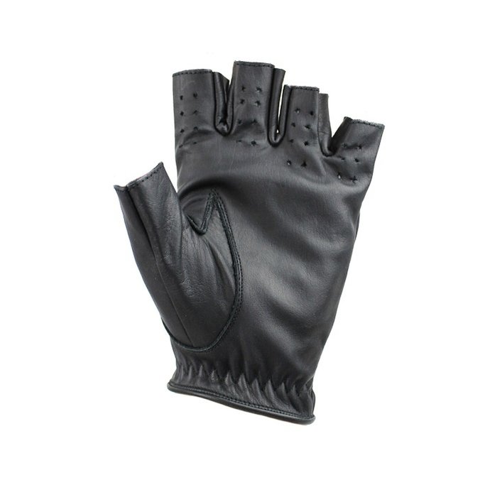 Swift Racing fingerlose Autofahrer handschuhe Schwarz Leder