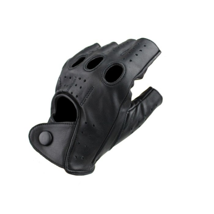 Swift Racing fingerlose Autofahrer handschuhe Schwarz Leder