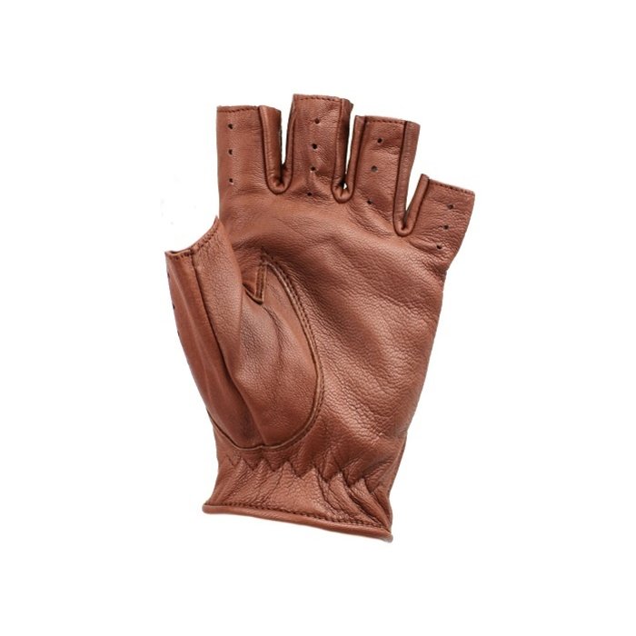 Swift driver fingerless leather gloves nappa brown