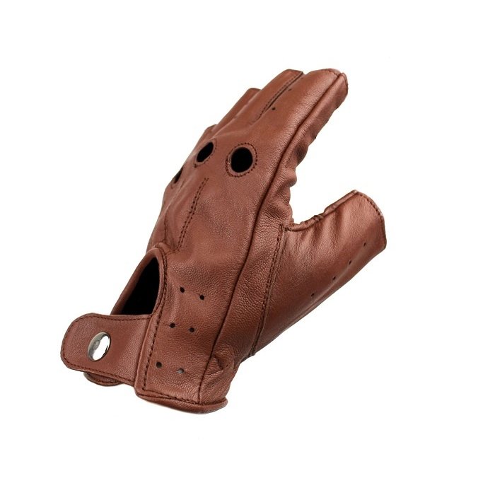 Swift Driver fingerlose Autofahrer handschuhe Nappa Braun Leder