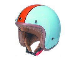 Redbike RB-764 retro jethelm blauw-oranje | XXL