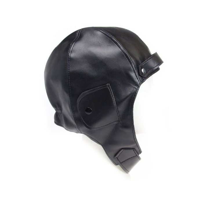 Black aviator hat with motor goggles