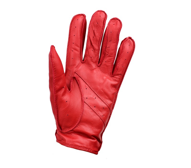 Red biker gloves best sale