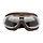 Chrom-Motorradbrille braunes Leder