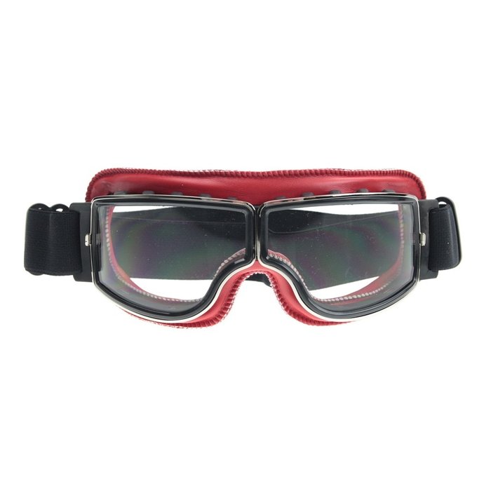 CRG rote Leder Cruiser Motorradbrille