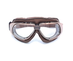 CRG vintage, bruin leren motorbril