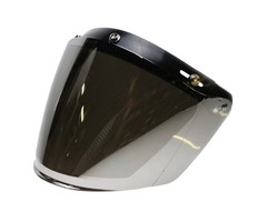 U Flip-Up Visier mit 3 Knöpfen, silber reflektie