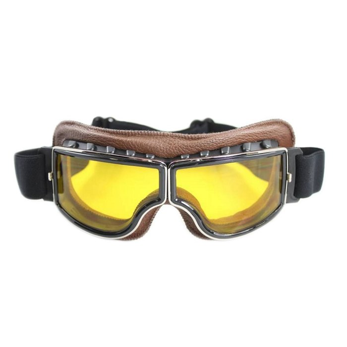 CRG braune Leder Cruiser Motorradbrille