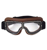 CRG brown leather cruiser motor goggles