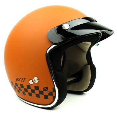 IXS HX 77 2.0 race jet helmet matt orange