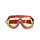 Retro Chrom-Motorradbrille rotes Leder