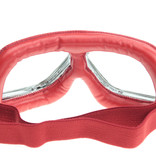 CRG retro, chrome red leather motor goggles