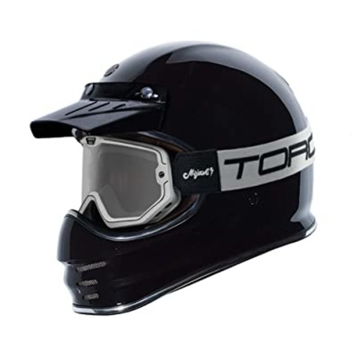 Torc Schwarz und weiß Mojave klassische Retro-Motorradbrille