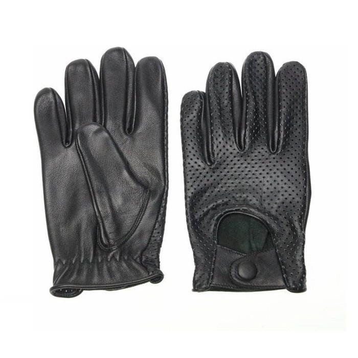 Swift retro racing mesh leren handschoenen zwart