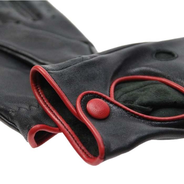 Swift premium racing leather gloves black-red