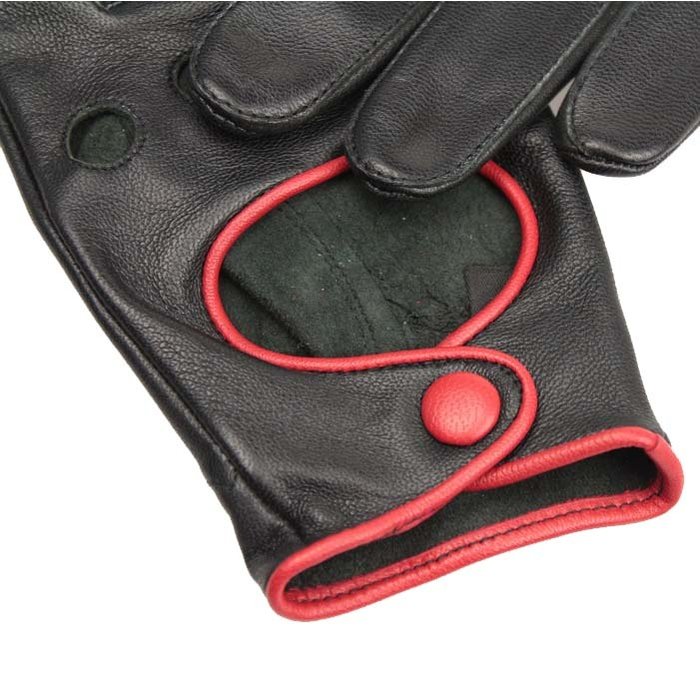 Swift premium racing leather gloves black-red